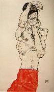 Egon Schiele Male nude with a Red Loincloth oil painting